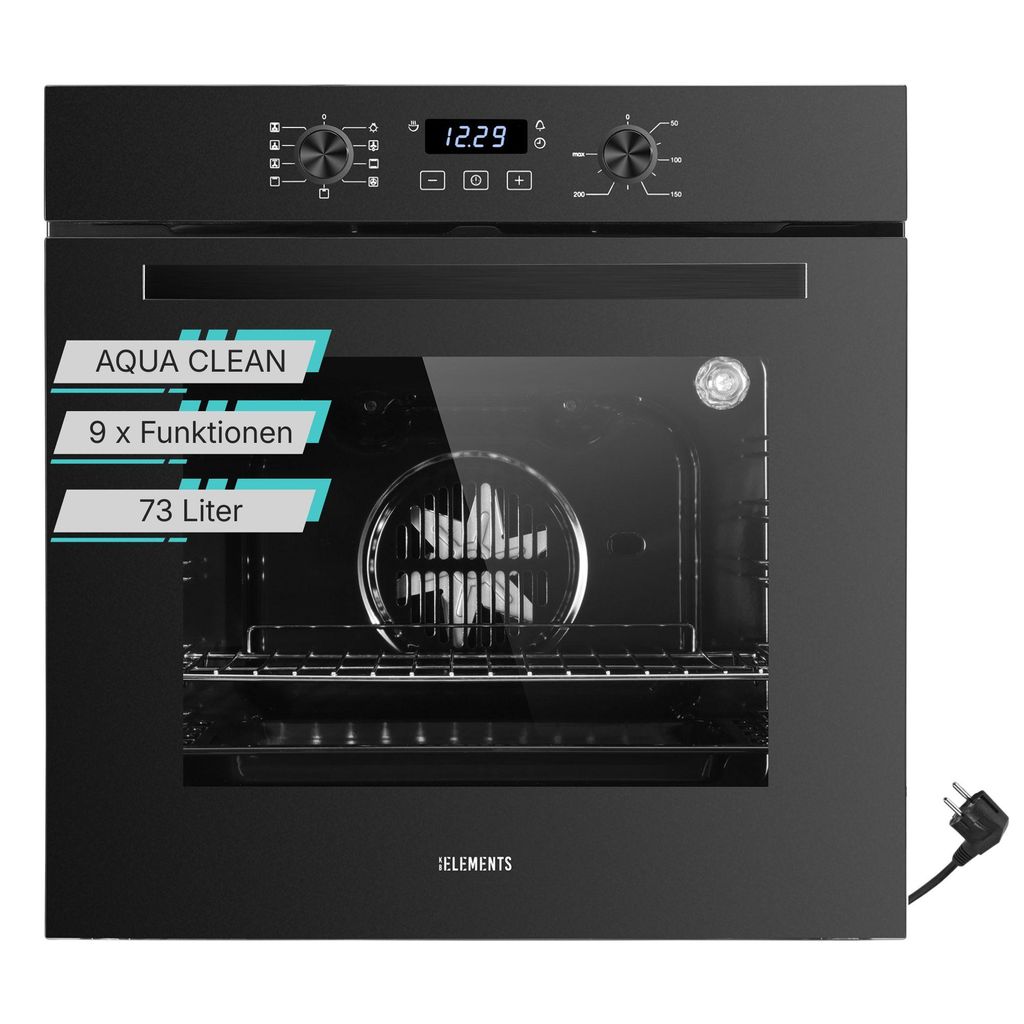 KB-ELEMENTS Einbaubackofen,60 CM, 73 Liter, 9 x Funktionen, Produktbild 