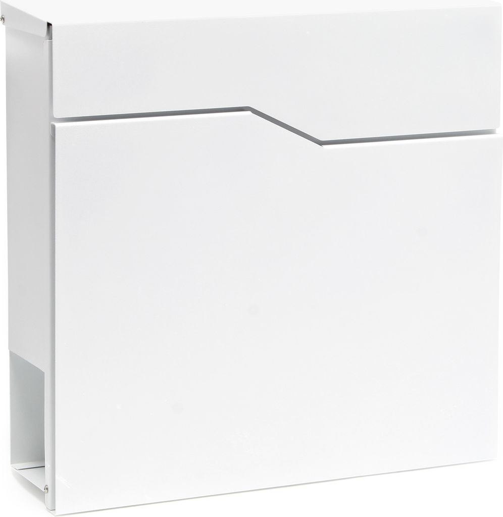 Wiltec Designer Briefkasten V19 weiß 370 x 102 x 370 mm, Produktbild 