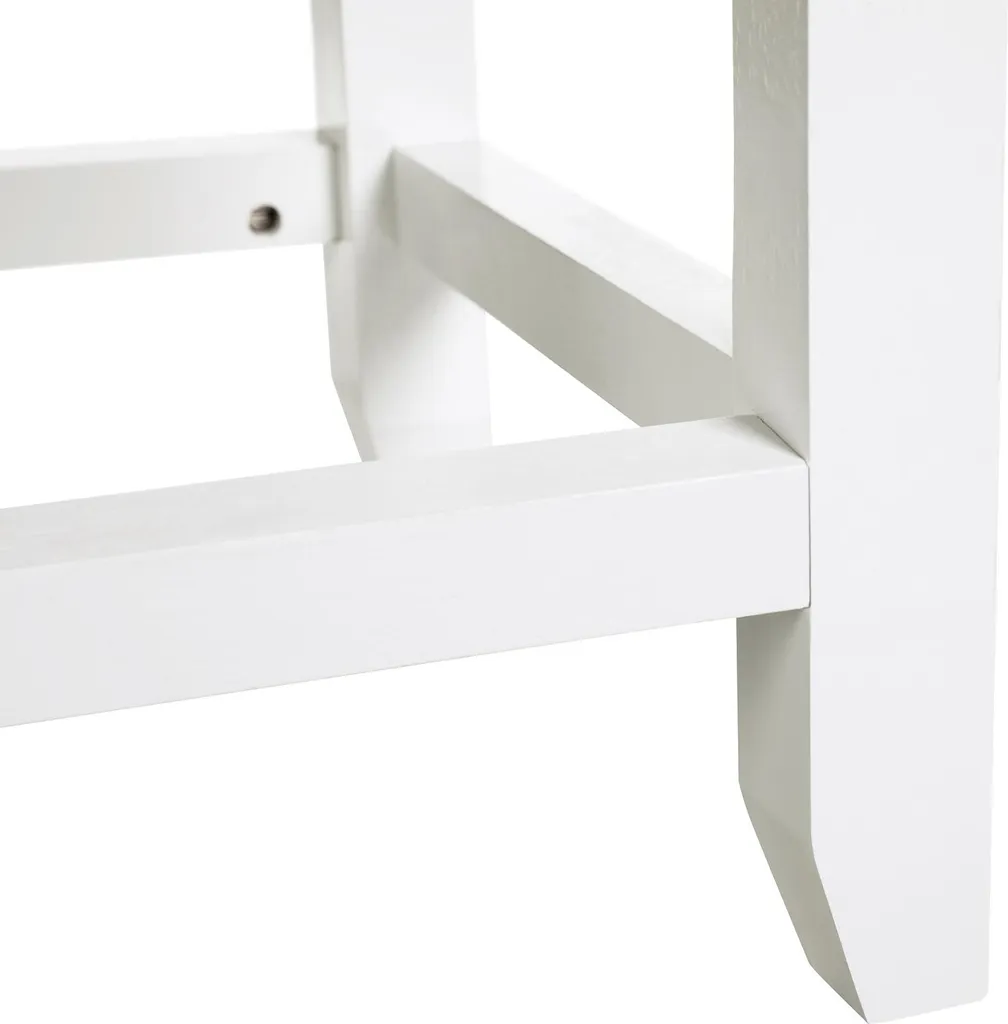 Siège de coiffeuse carré blanc laqué - Pouf de maquillage chic Sofia - 3