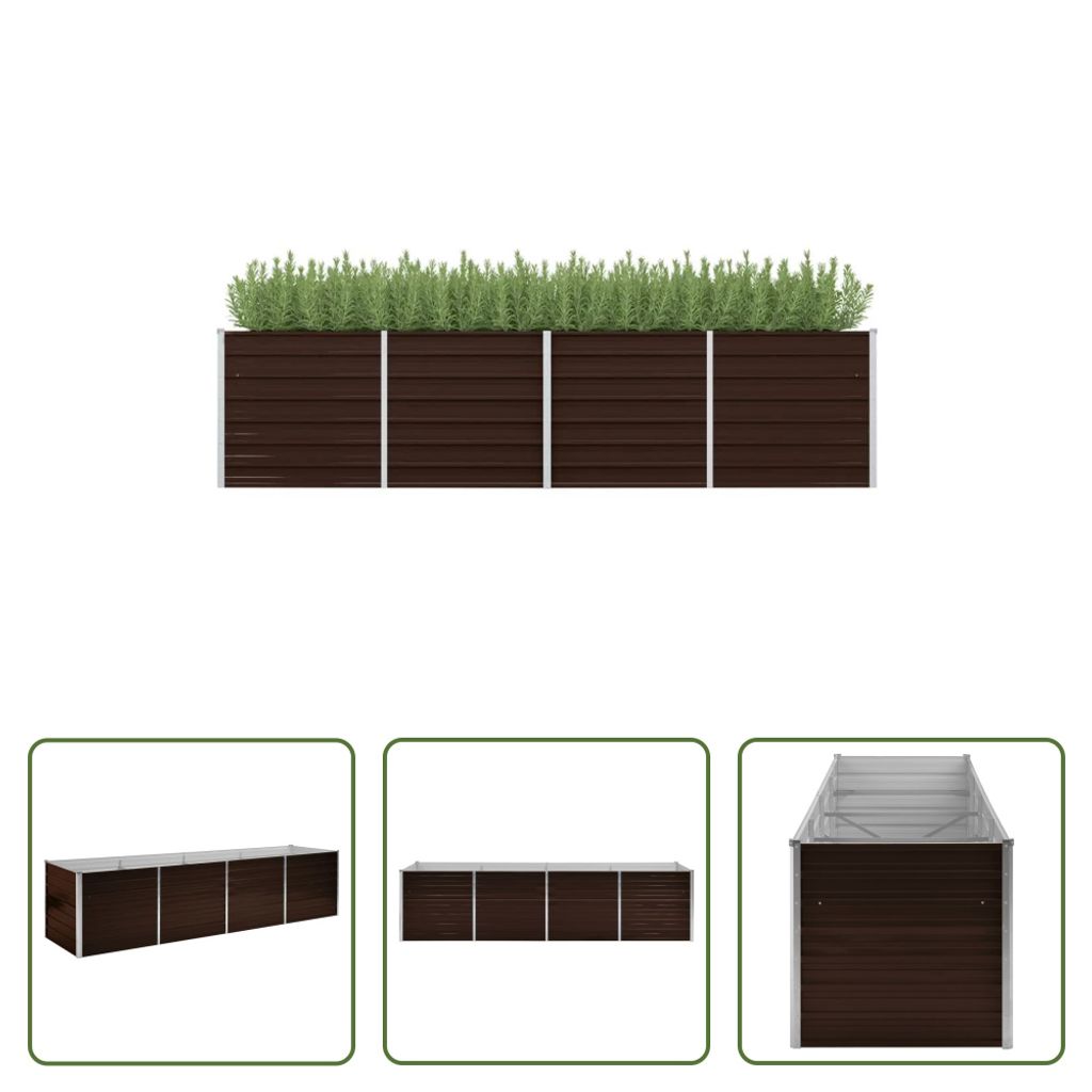 The Living Store Zvýšený záhradný záhon Brown 320 x 80 x 77 Obrázok produktu 