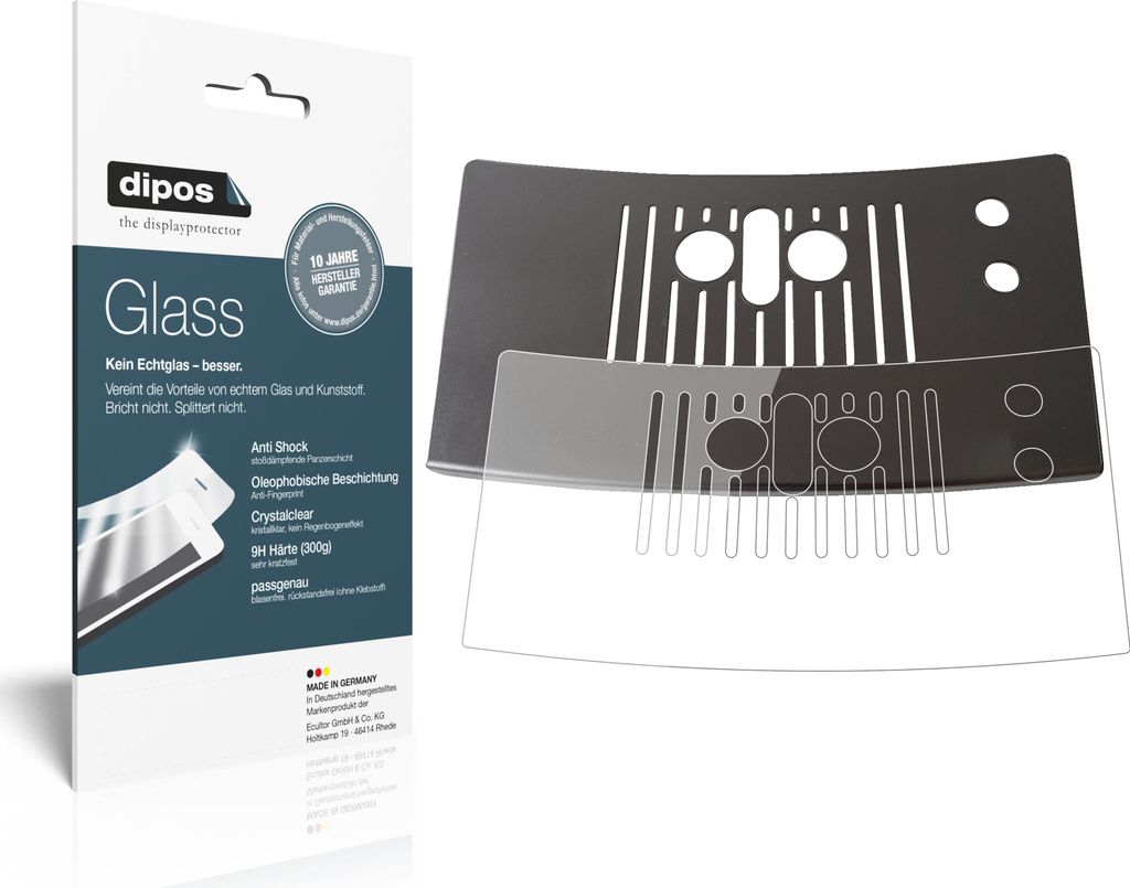 2x Schutzfolie für NIVONA NICR 768 Tropfblech - Anti-Shock 9H Folie dipos Glass Kunststoffglas