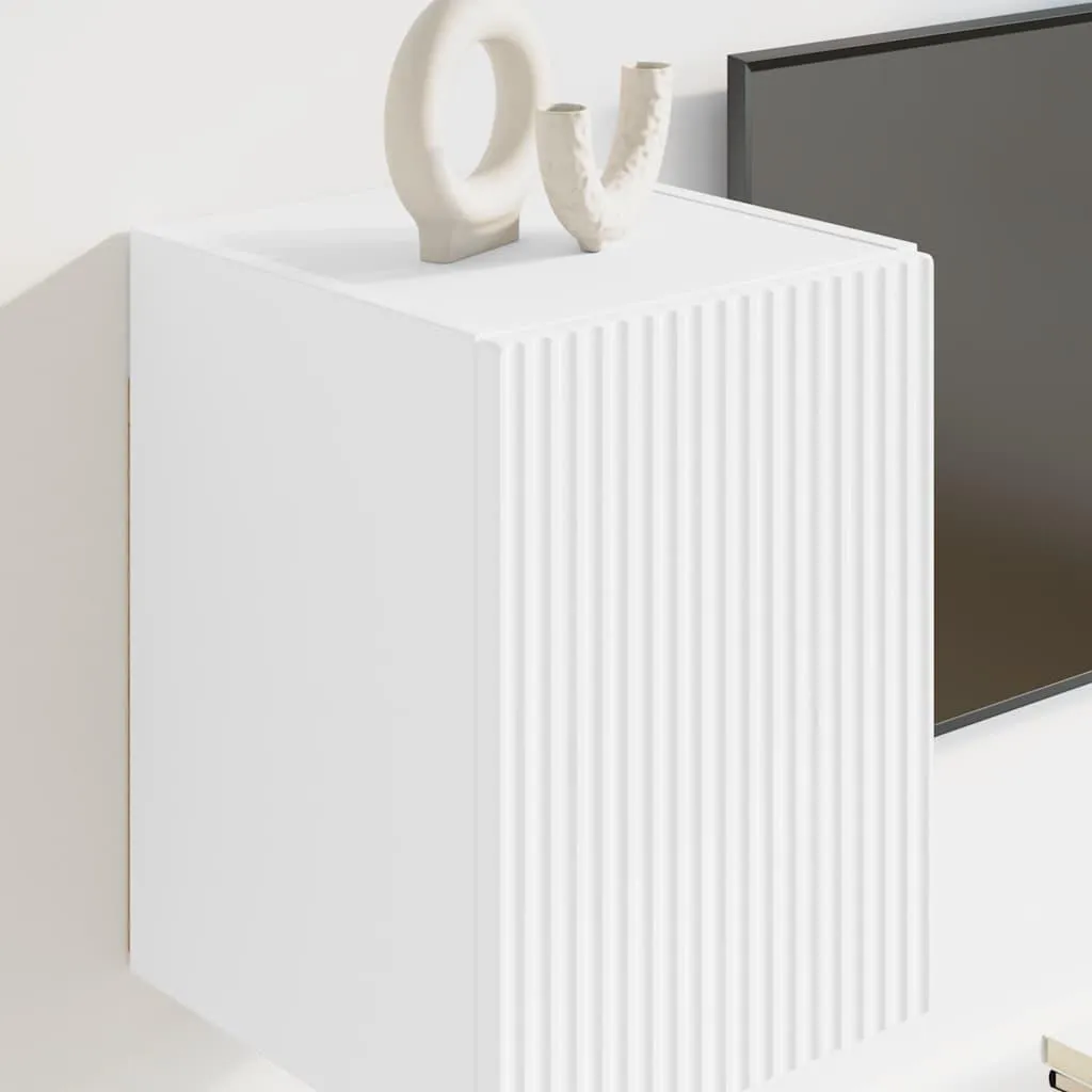 Support TV mural blanc pour optimiser le rangement du studio ou salon