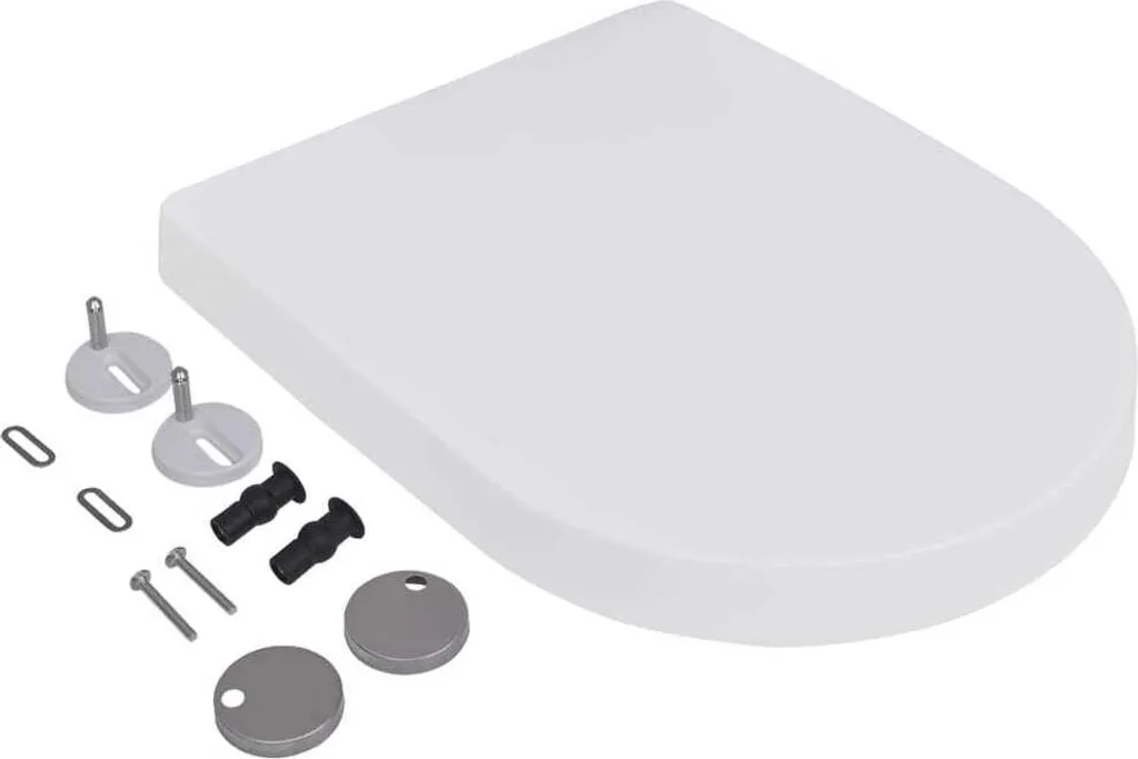 Abattant WC avec Frein de Chute Lot de 2 Pièces en Plastique Blanc