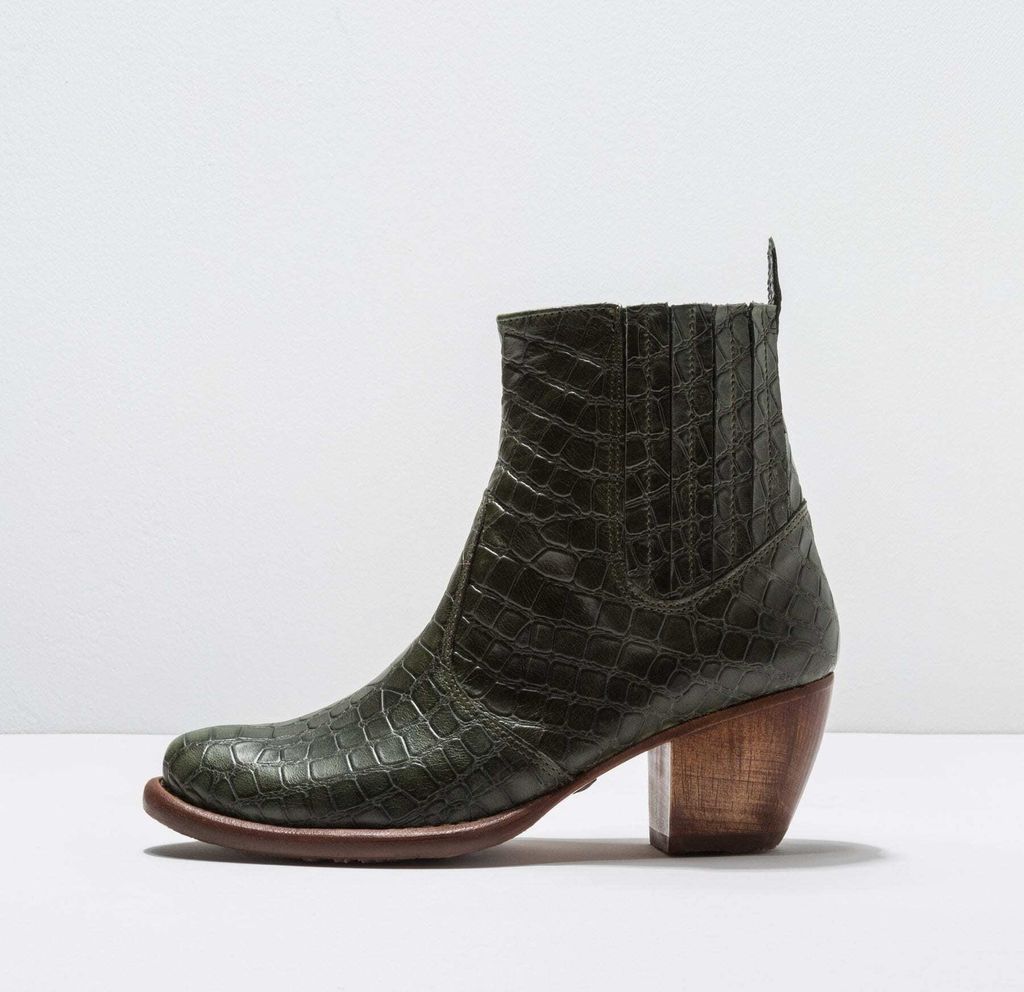 Neosens Schnürstiefel mit hohem Absatz Damen S3102 ALLIGATOR PINO/ MUNSON Farbe Grün