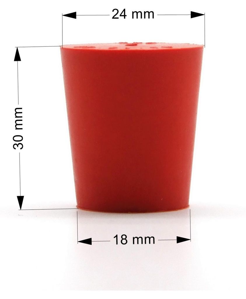 Gummistopfen Rot 24/18mm Produktbild 
