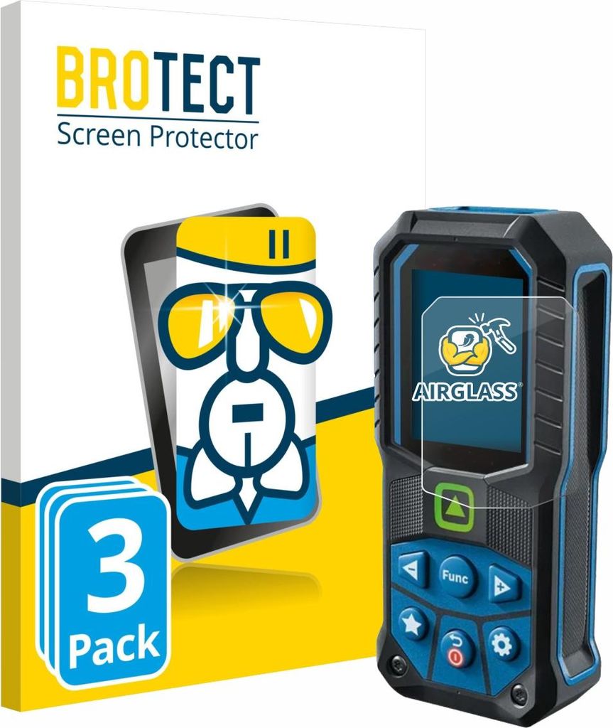 3x BROTECT Schutzglas für Bosch GLM 50-23 Schutzfolie Panzer Folie Glas Display Schutz klar