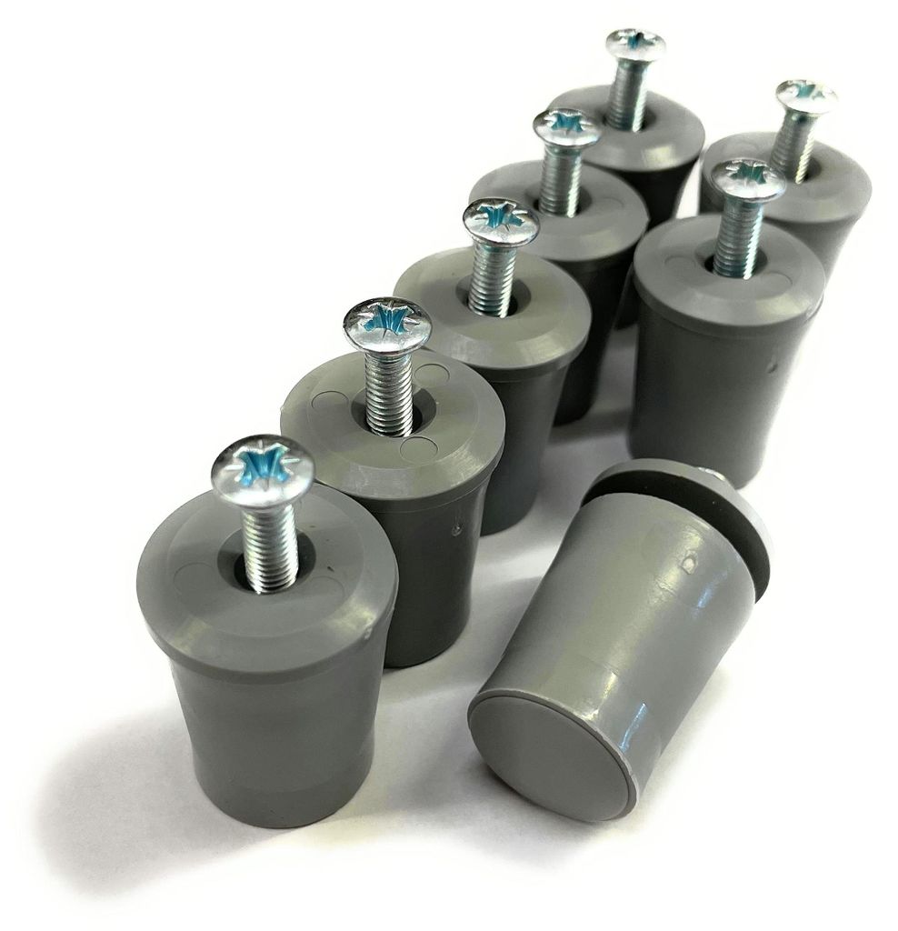 Rollladenstopper, Anschlagblock 40 mm / 28 mm geschlossen - Insekten-/Wespenschutzgitter oder offen, weiß oder grau inkl. Schraube und Unterlegsch...