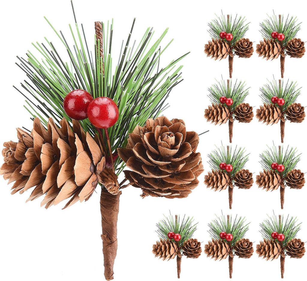 Mini Weihnachtsbaum Deko – Tannenzapfen & Kiefernzweige für Weihnachtsdekoration, Gestecke & kleine Blumenarrangements