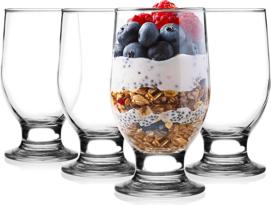 GLASMARK Gläser 4-Set 270 ml Große 4 Stück Drinkgläser transparent Saft und Cocktail Party Trinkglaswaren Saftgläser Trinkgläser für Wasse...