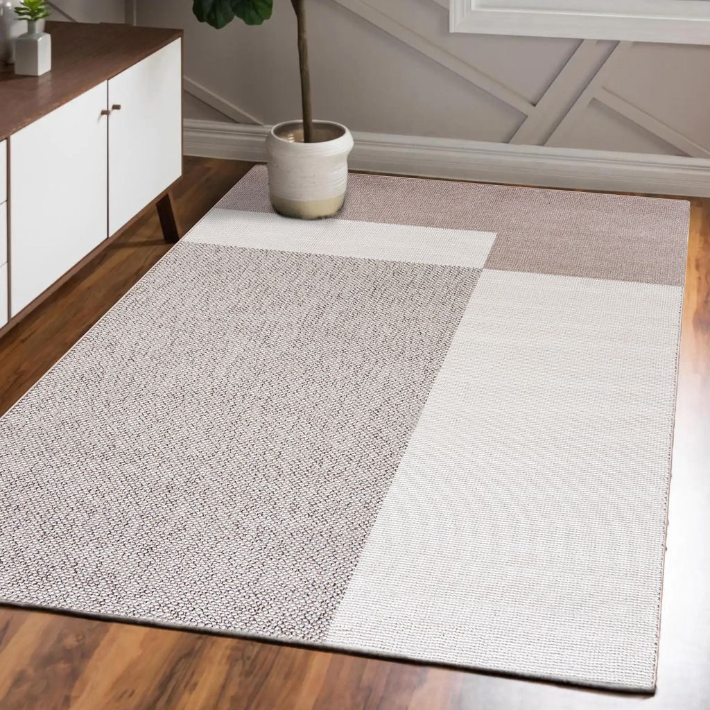 Mazovia Teppich Beige Abstrakt, Geometrisch - Wohnzimmer, Schlafzimmer, Esszimmer, Büro, Kurzflor Rechteckig - - Stilvoll - 120 x 170 cm