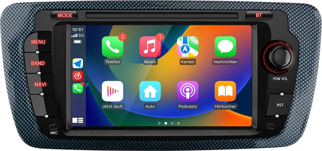 Android Autoradio Für Seat Ibiza IV 6J 2009-2013 Wireless CarPlay Android Auto WiFi GPS Navi RDS DSP DAB+ BT 7 Zoll 64GB