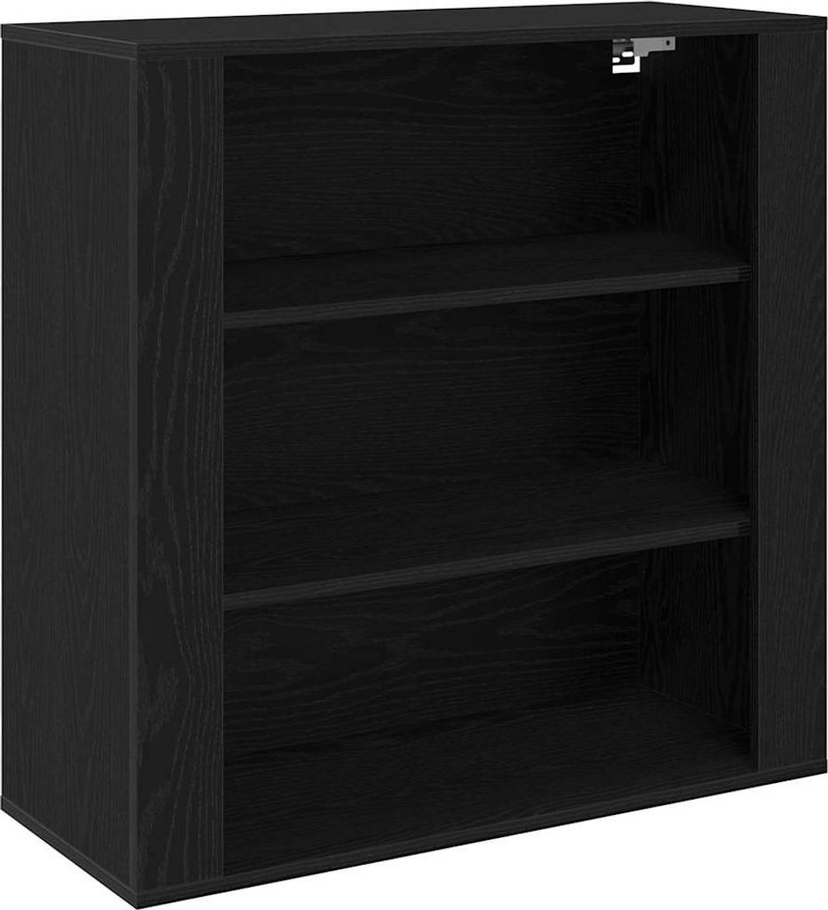 Wandschrank Schwarz Eichen-Optik 80 x 33 x 80 cm Holzwerkstoff