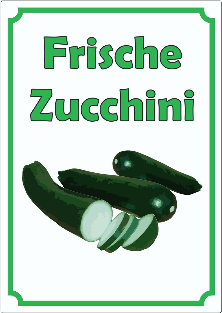 Frische Zucchini Aufkleber Hochkant A4 (210x297mm)