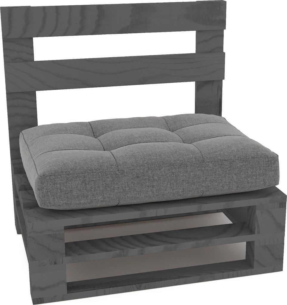 Lermowood Palettenmöbel Mpe Bank 80 x 60 cm Grau | Europaletten Indoor und Outdoor Lounge Gartenmöbel Holz Gartenmöbel Set Lounge Möbel Terrass...