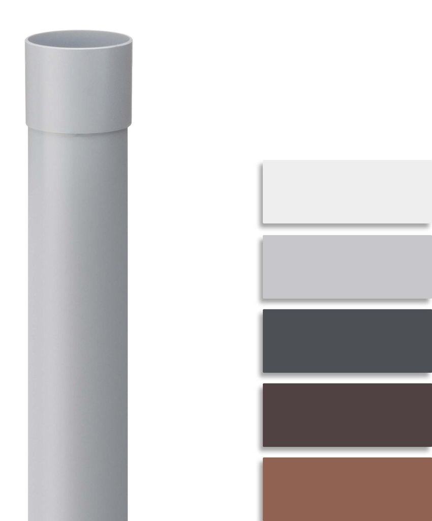 INEFA 100cm Fallrohr Kunststoff DN100 (100mm) Grau, Produktbild 