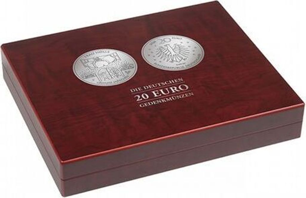 Münzkassette VOLTERRA DUO de Luxe für 60 dt. 20-Euro-Gedenkmünzen in Kapseln