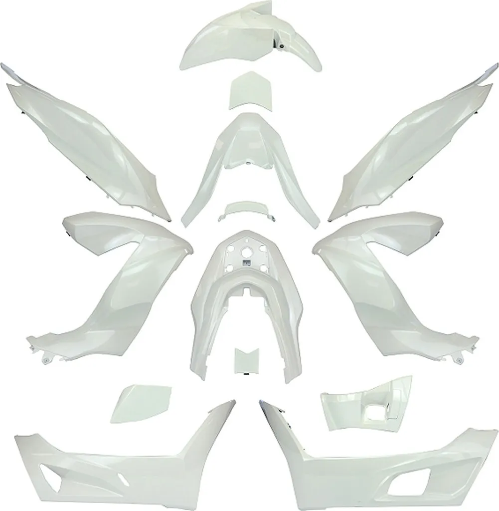 Kit d'habillage TNT 14 pièces blanc perle pour scooter MBK Nitro et Aerox