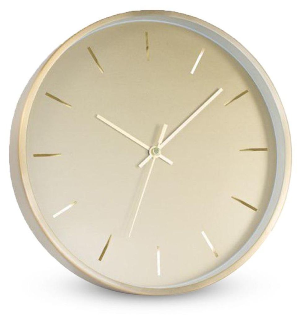 Analoge Wanduhr: Klassisches Design in Gold, Ø 25 cm, Produktbild 