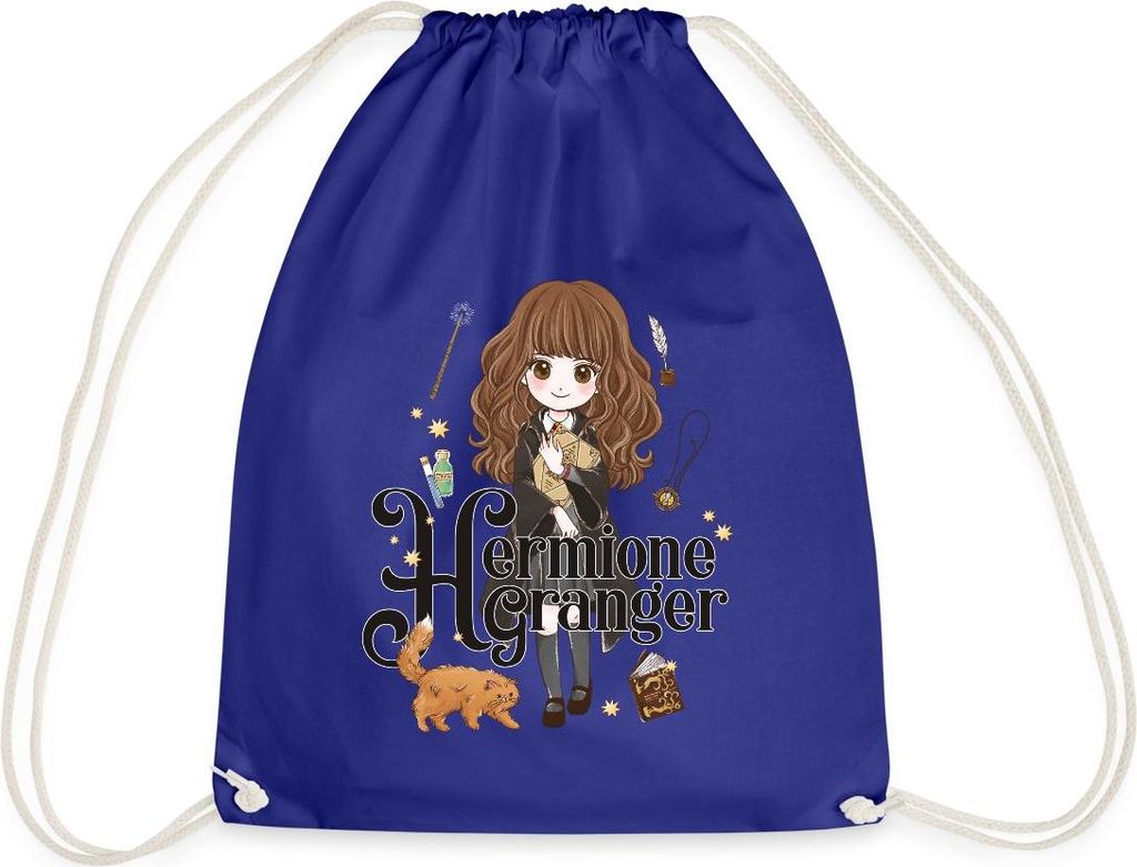 Spreadshirt Harry Potter Hermine Granger Chibi Turnbeutel, One size, Königsblau
