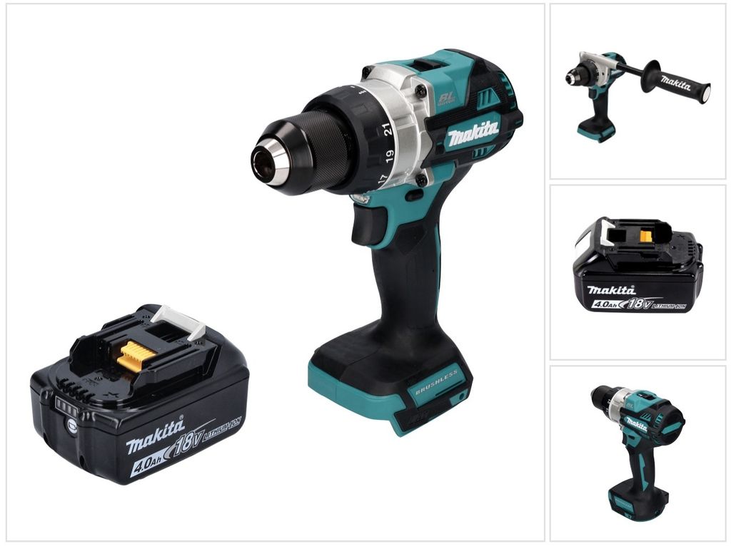 Makita DDF 486 M1 Akku Bohrschrauber 18 V 130 Nm Brushless + 1x Akku 4,0 Ah - ohne Ladegerät
