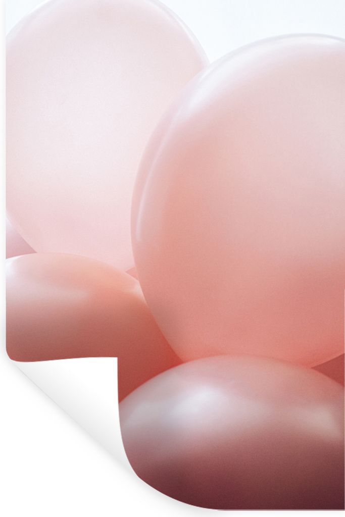 MuchoWow Wandtattoo Wandsticker Wandaufkleber Ballon - Rosa - Pastell 60x90 cm Selbstklebend und Repositionierbar - Sticker - Dekorfolie