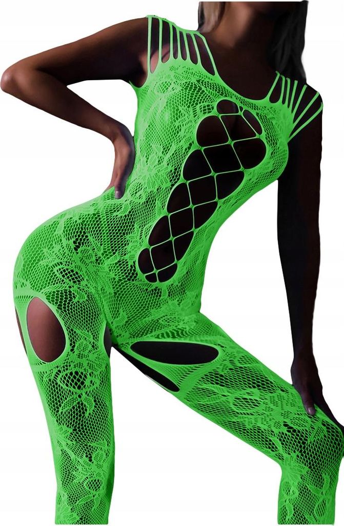 IM DUNKELN LEUCHTENDE Mesh-Bodystocking-UNTERWÄSCHE FÜR FRAUEN Jumpsuit