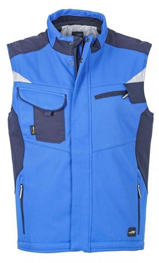 James and Nicholson - "Craftsmen" Weste Softshell für Herren/Damen Uni LT5635 (5XL) (Königsblau/Marineblau)