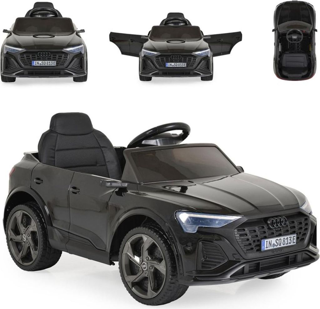 Moni Kinder Elektroauto Audi SQ8 e-tron EVA-Reifen Musik Licht MP3-Eingang Gurt schwarz