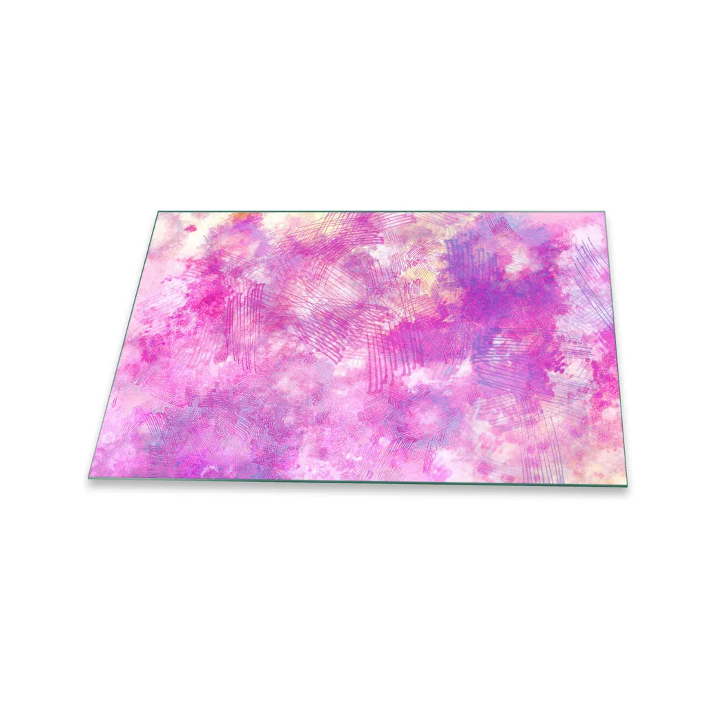 Copertura Piano Cottura 80x52 Viola Astratto | Vetro Temperato Luxury