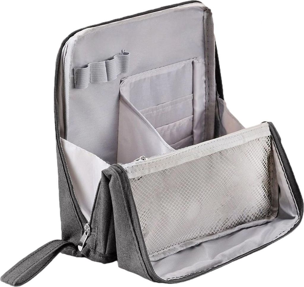 Tragbarer vertikaler Kosmetikkoffer: Breiter Make-up-Reise-Organizer für Beauty-Accessoires | Ideal für Grundierung, Lippenstift, Lidschatten, Ha...