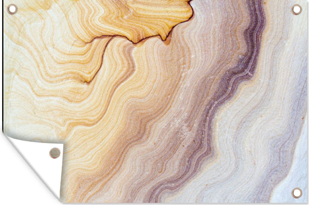 MuchoWow 90x60 cm Outdoor-Poster Gartendeko Sichtschutz Garten Poster für den Garten Marmor - Textur - Sandstein - Gold - Marmoroptik