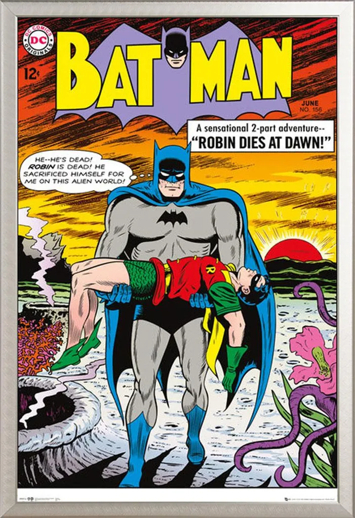 Batman #428 Poster Robin Dies + Cornice Shinsuke Maxi Alluminio 61x91.5