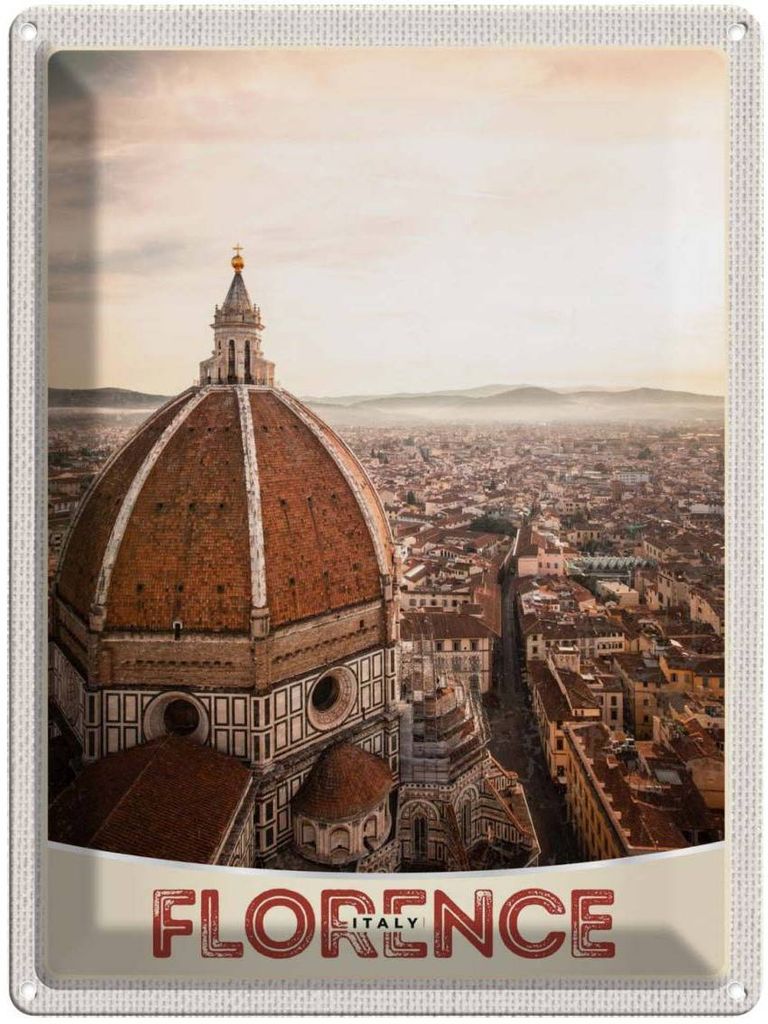 vianmo Blechschild 40x30 cm Florence Italien Urlaub Europa Stadt Kirche Bildmotiv Reisemotiv Abenteuer Reisen