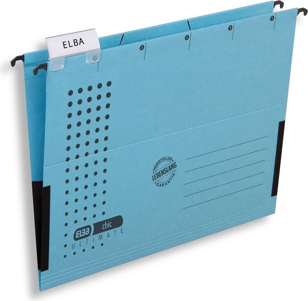 Hängetasche chic A4 230g/qm Karton mit Leinenfröschen blau VE=20x5 Stück