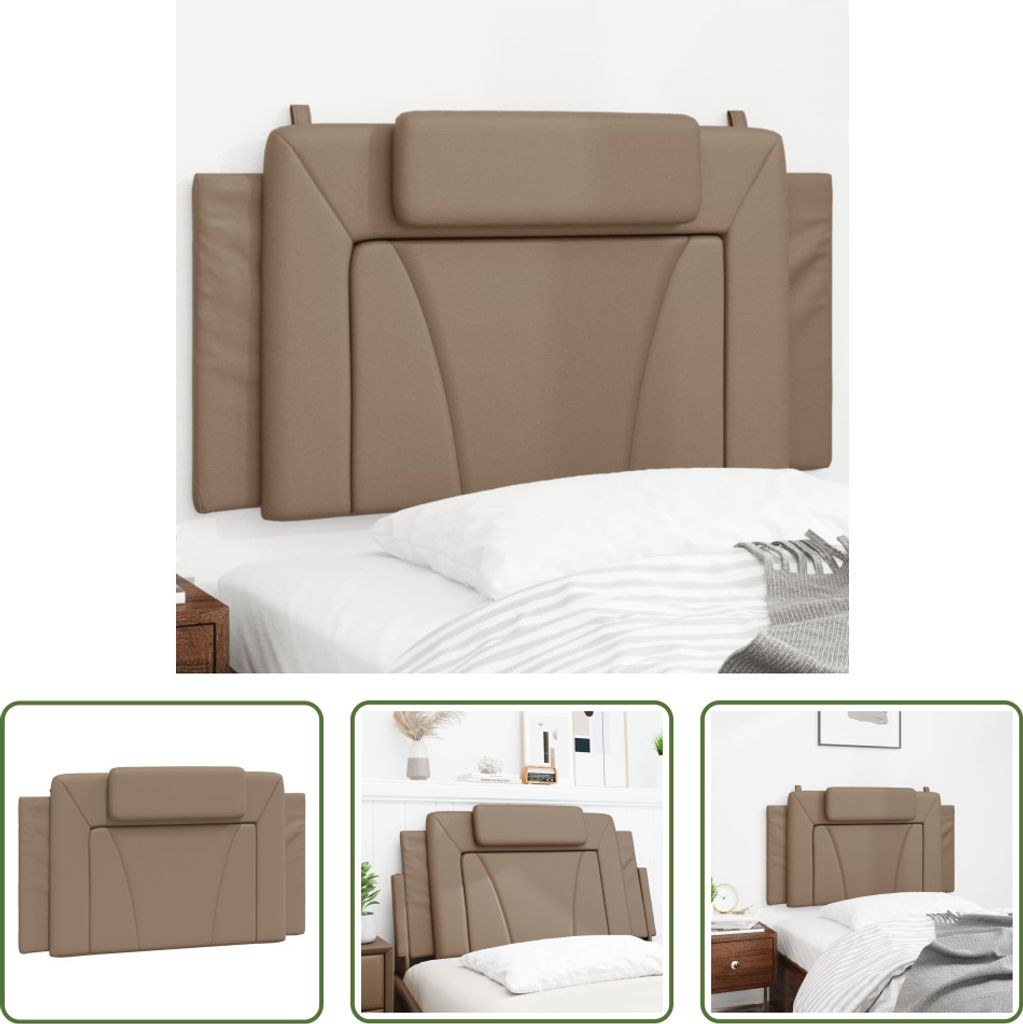 The Living Store Kopfteil-Kissen Cappuccino-Braun 100 cm Kunstleder