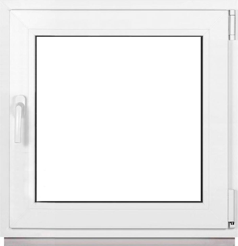 Framex Kellerfenster Fenster Kunststofffenster Weiß Breite x Höhe 80 x 80 cm (800 x 800 mm) 2fach (32 mm) Dreh Kipp DIN Rechts - Premium