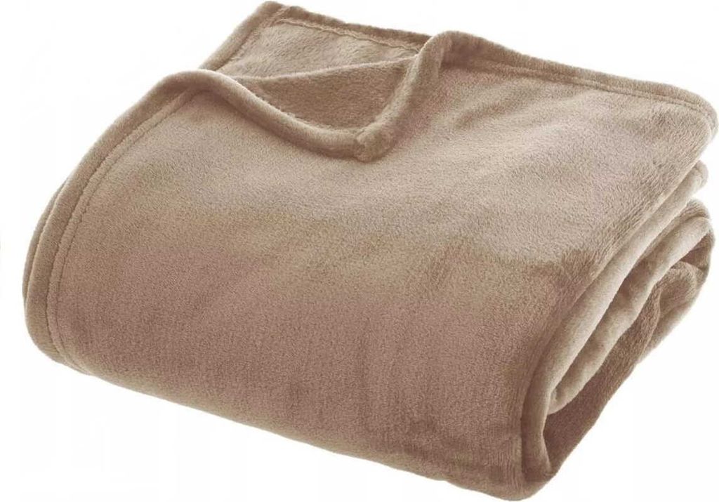 Fleecový přehoz na postel béžový 125x150 cm Obrázek produktu 