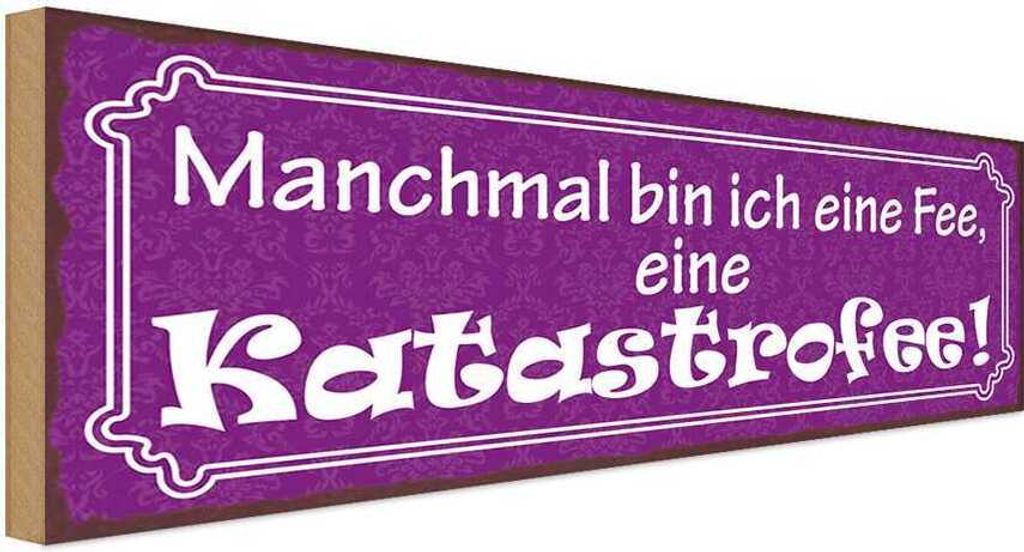 vianmo Holzschild 10x27 cm ich bin eine Fee Katastrofee Produktbild 
