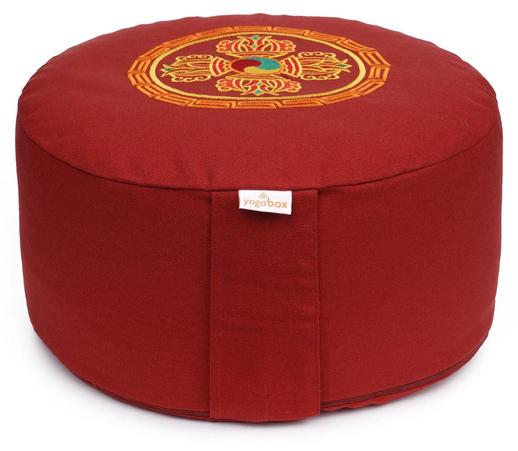 yogabox Meditationskissen Glückssitz Doppeldorje - bordeaux 33 x 33 x 15 cm Buchweizenschalen