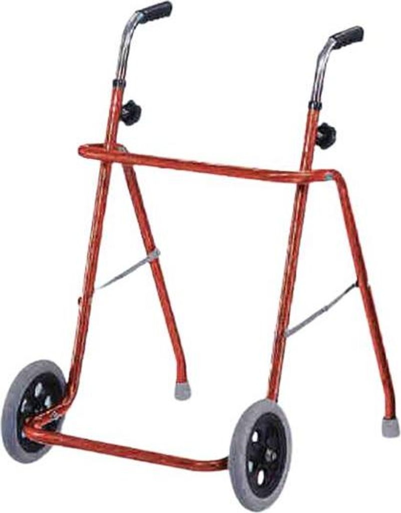 Rollator Walker faltbar, 2 Räder, höhenverstellbar, rot Produktbild 