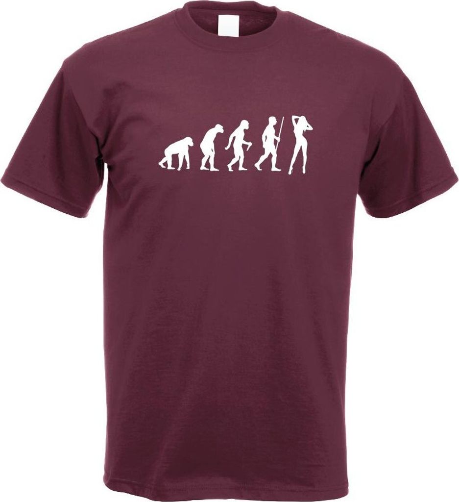 Kiwistar - T-Shirt - Burgund - y Girl Hot Body Evolution Motiv Bedruckt Funshirt Design Print - mit Motiv Bedruckt - Funshirt Design - Sport - Frei...