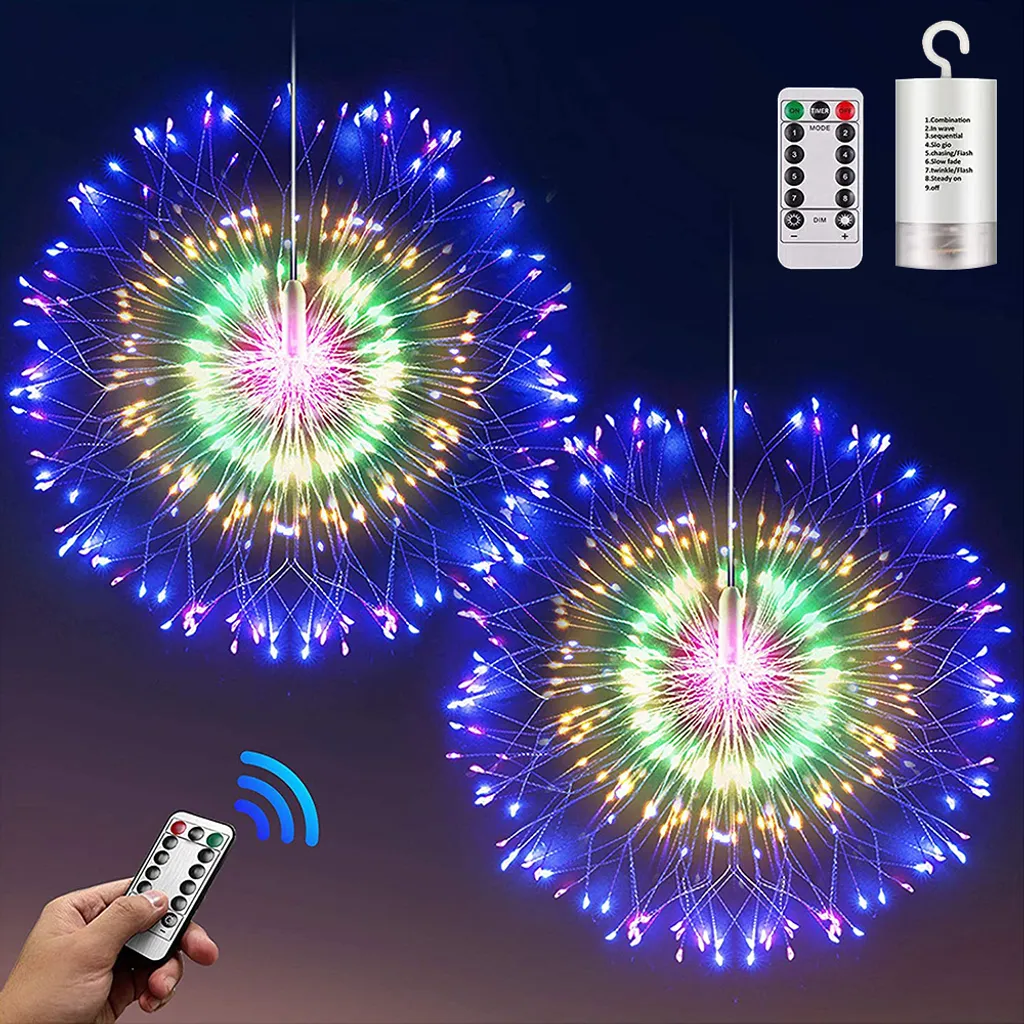 Luci Fuochi d'Artificio 200 LED Multicolore - Decorazione Natale Giardino