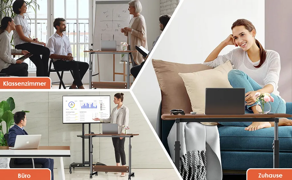 Table ordinateur réglable pour éviter le mal de dos - Bureau mobile 80cm