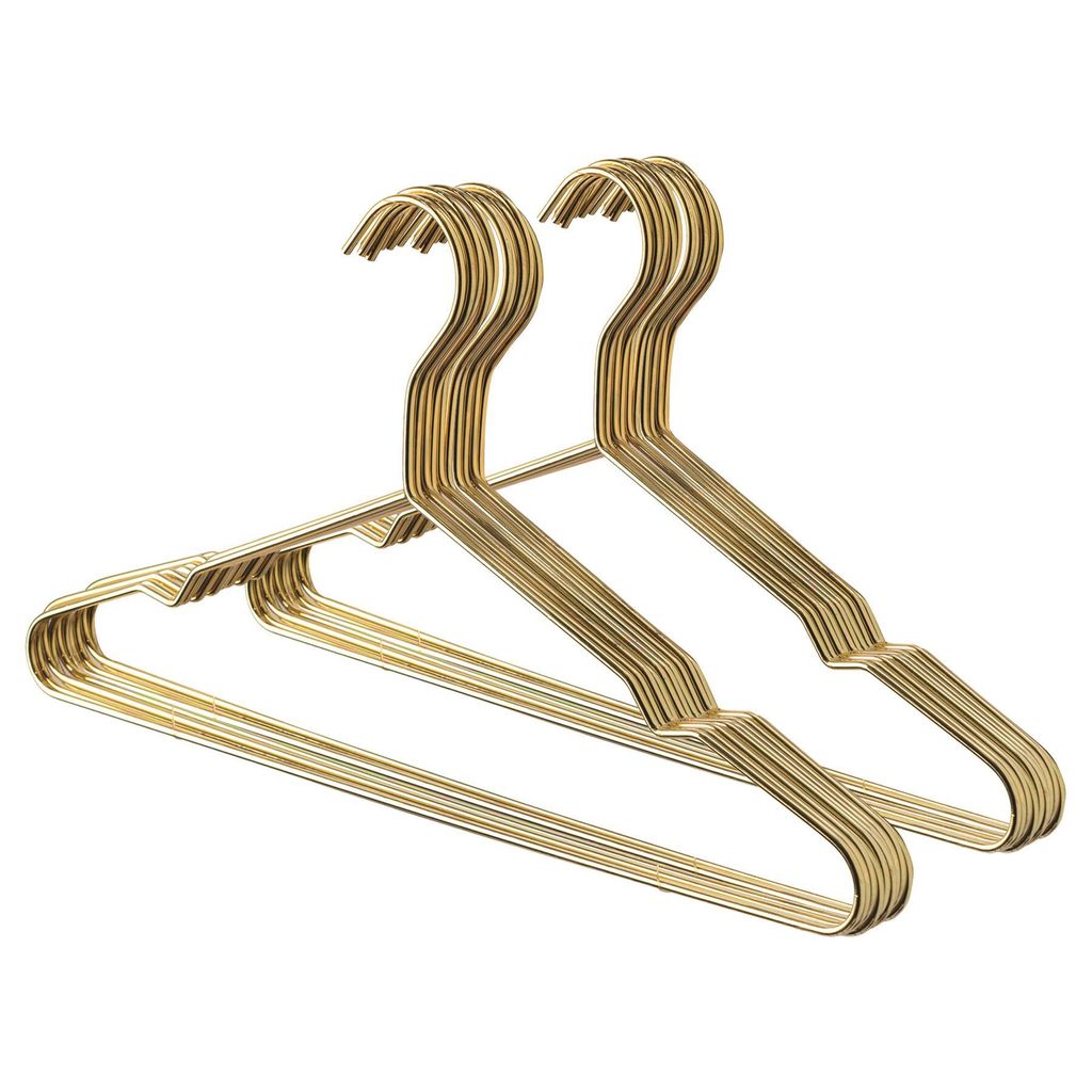Kleiderbügel aus Metall mit Schulterkerben – Gold – 20 Produktbild 