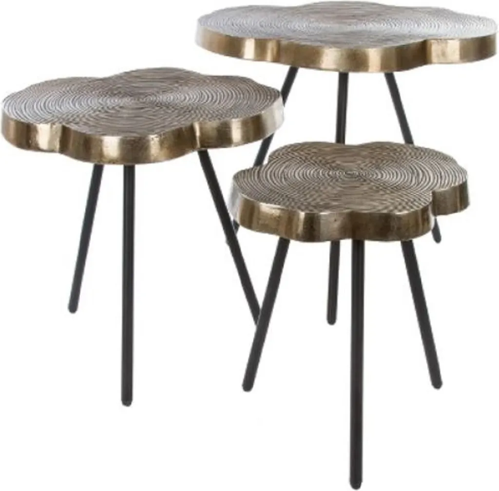 Table d'Appoint Robuste pour Décoration Originale Bronze et Noir