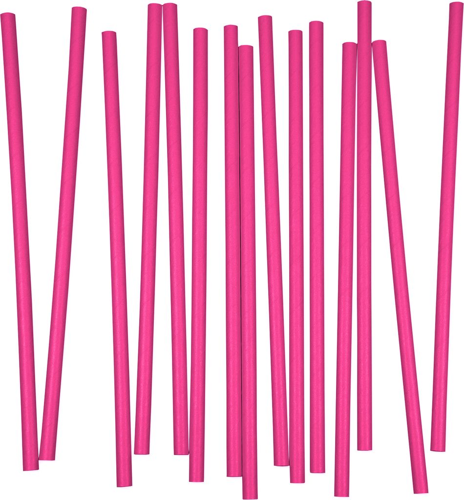 Papier Trinkhalme, pink, 250 x 8 mm, 4 lagig, 3250 Stück (1 Produktbild 