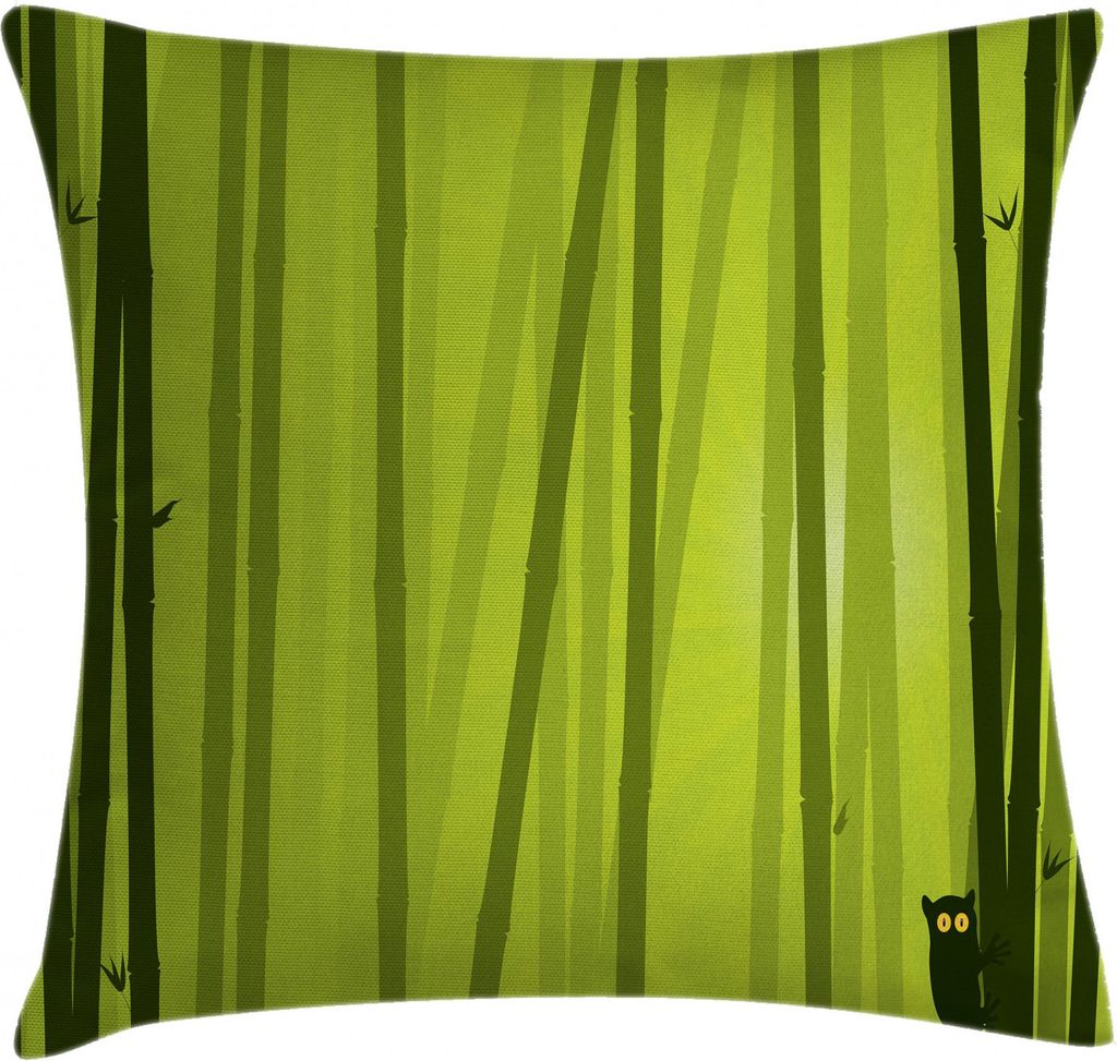 ABAKUHAUS Bambus Kissenbezug, Botanischer Wild Animal, Waschbar mit Reißverschluss Kissenhülle mit Farbfesten Klaren Farben Beidseitiger Druck, 5...