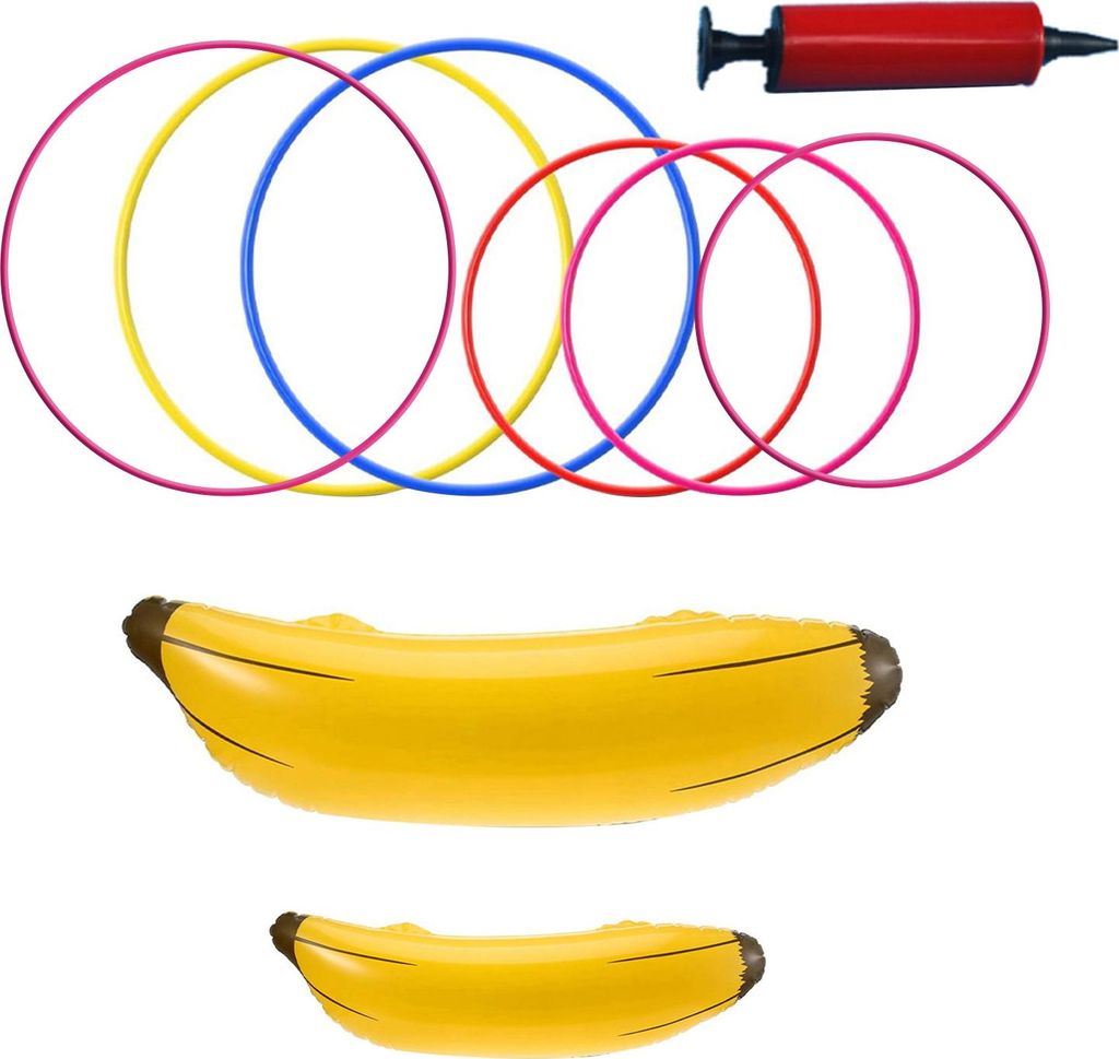 Aufblasbare Bananendekoration mit Reifenpumpe, Bananenornament im Streichstil, Party-Events, Braut- und Verlobungsdekoration, festliche Dekoration