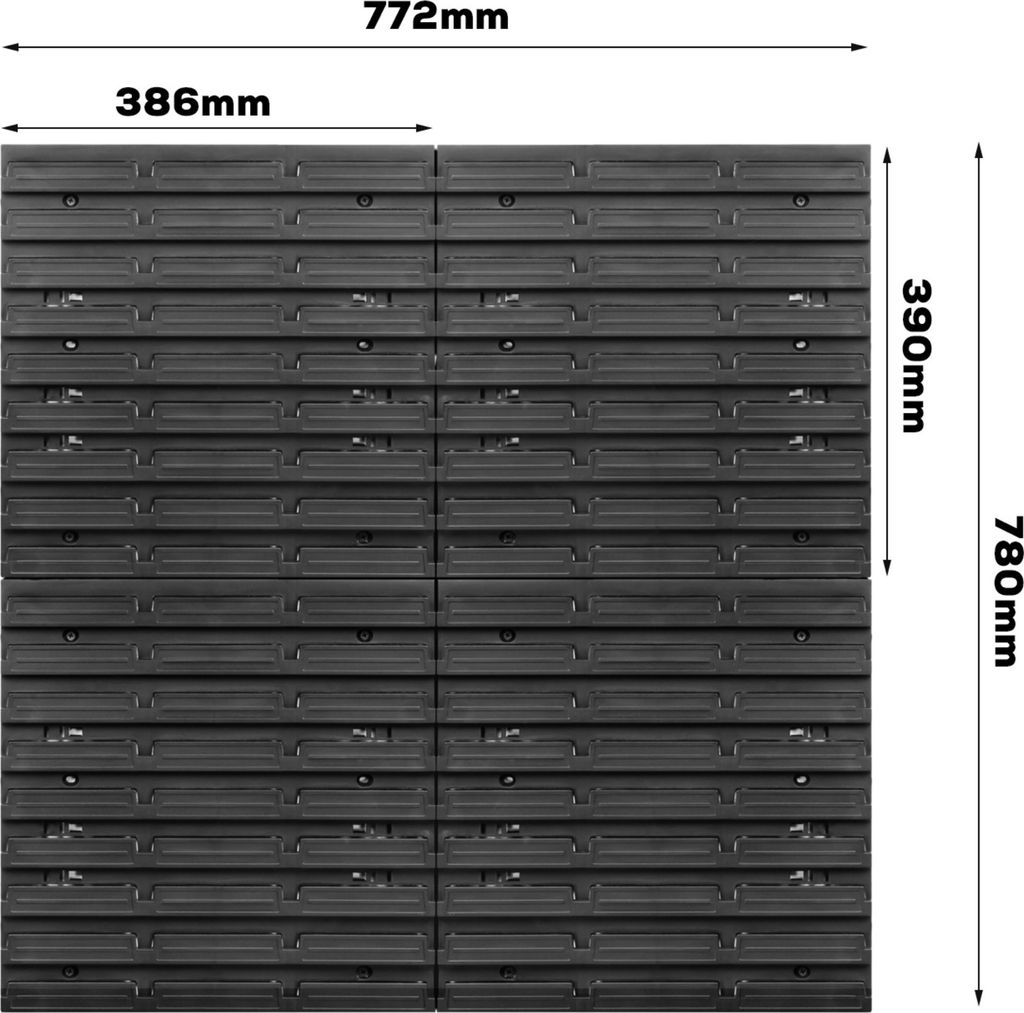 PAFEN Wandrek Stapelboxen - 772 x 780 mm - 81 stuks dozen werkplaats