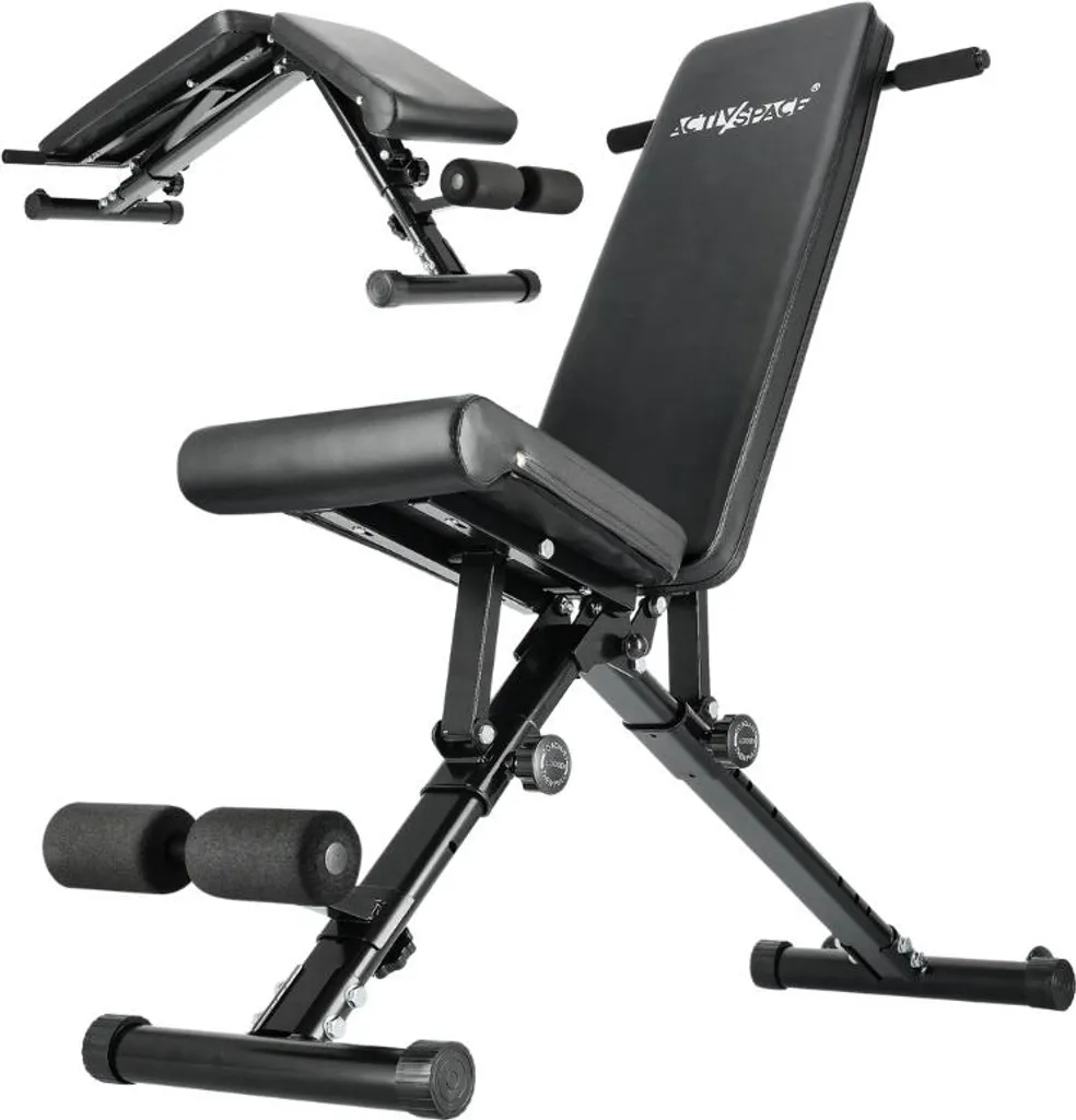 Banc de musculation pliable et complet pour entraînement à domicile Noir